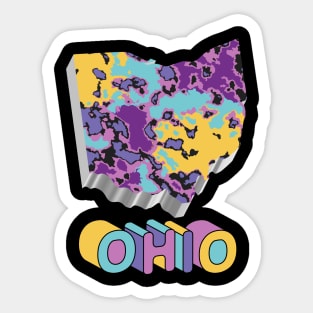 Ohio State Map Abstract Art Sticker